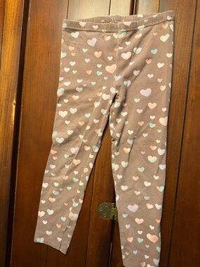 Garanimals Brown Leggings with Pastel Heart Print